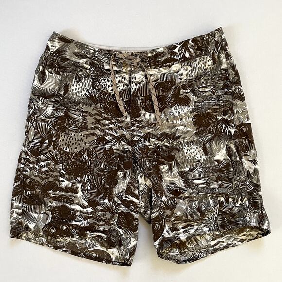 Patagonia Board Shorts Mens 36 Drawstring Tropical Print Surfing Outdoor Active - Picture 1 of 7